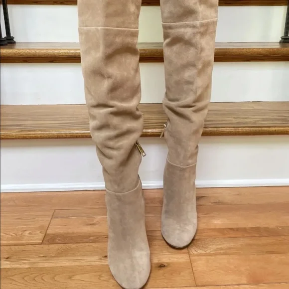Joie Bentlee Suede Leather Over The Knee Heeled Boots Sz 36B - Picture 4 of 10